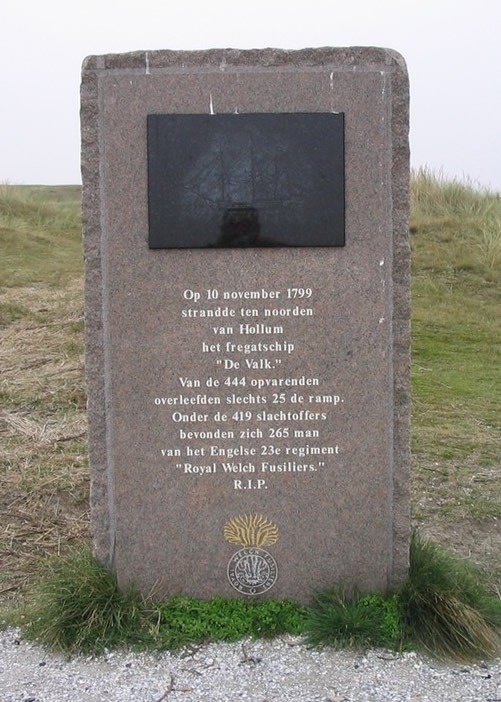 Monument ter herdenking van de slachtoffers van de Valk in Hollum op Ameland.