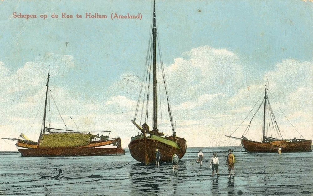 schepen op de ree bij Hollum