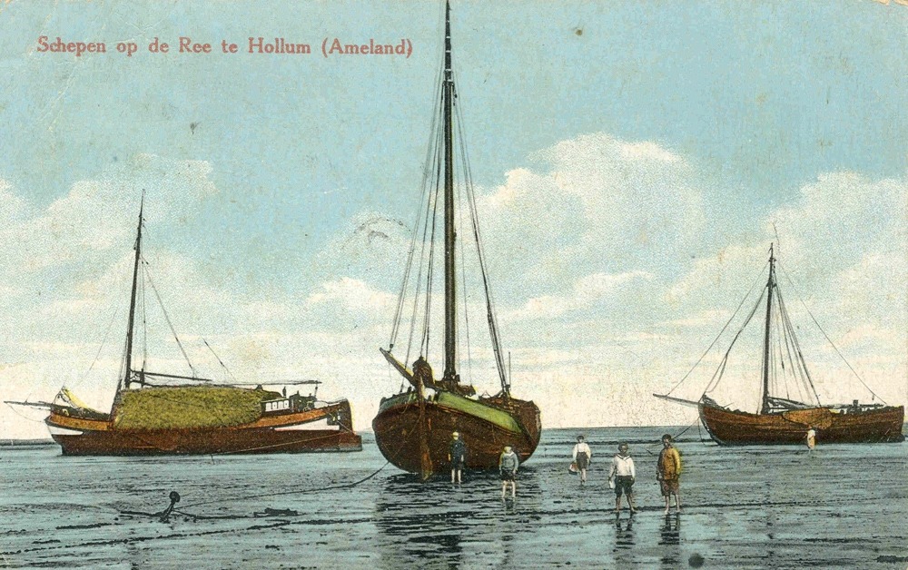 schepen op de ree bij Hollum
